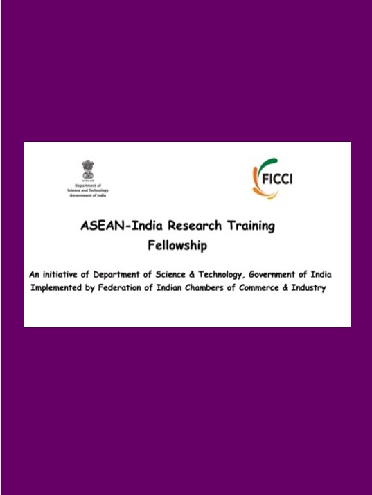 eposter ASEAN INDIA RESEARCH TRAINING FELLOWSHIP AIRTF PORTAL IS OPEN FOR ONLINE SUBMISSION