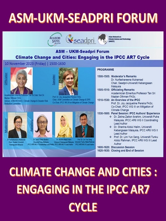 eposter ASM UKM SEADPRI FORUM CLIMATE CHANGE AND CITIES ENGAGING IN THE IPCC AR7 CYCLE V2