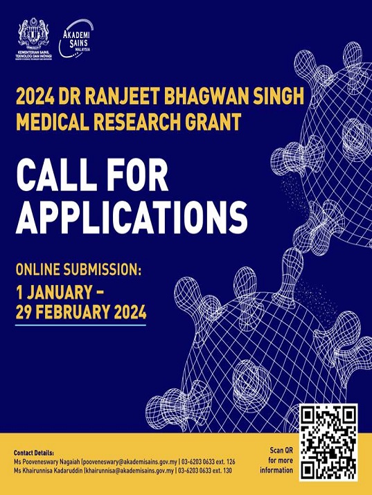 eposter CALL FOR APPLICATION THE 2024 DR RANJEET BHAGWAN SINGH RBS MEDICAL RESEARCH GRANT