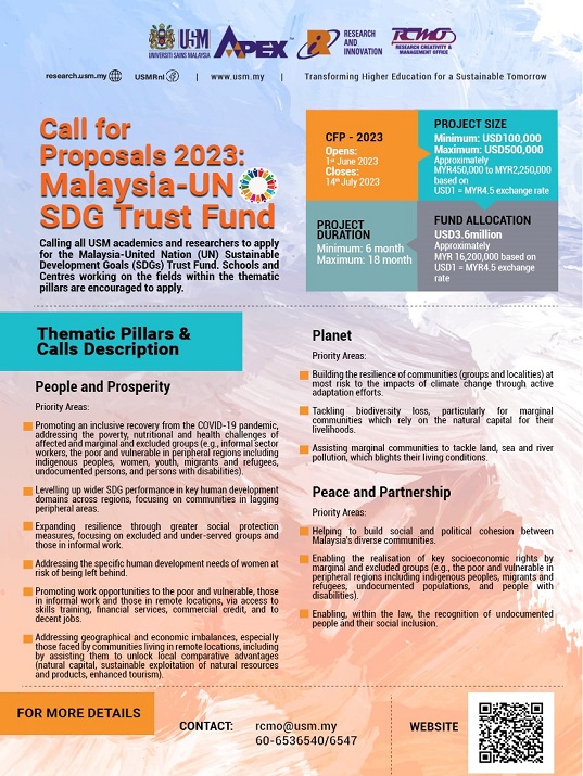 eposter CALL FOR PROPOSALS 2023 MALAYSIA UN SDG TRUST FUND