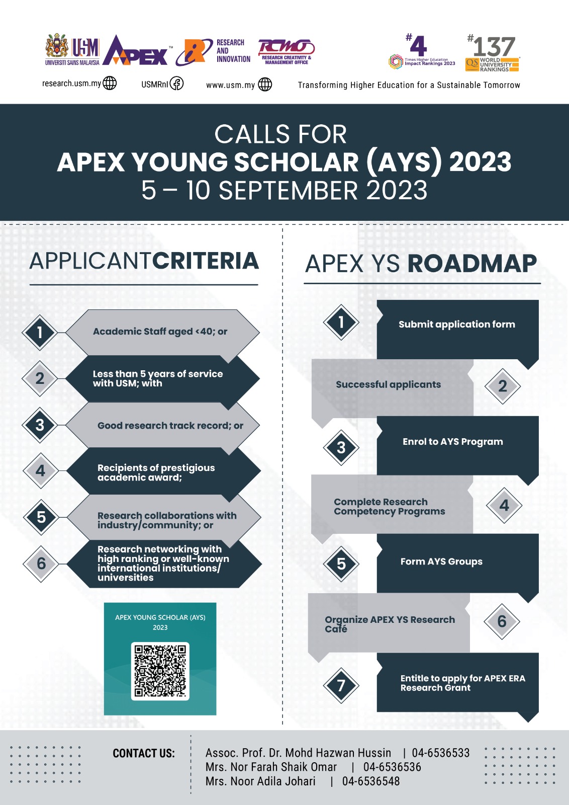 eposter HEBAHAN PEMBUKAAN PROGRAM APEX YOUNG SCHOLAR AYS 2023