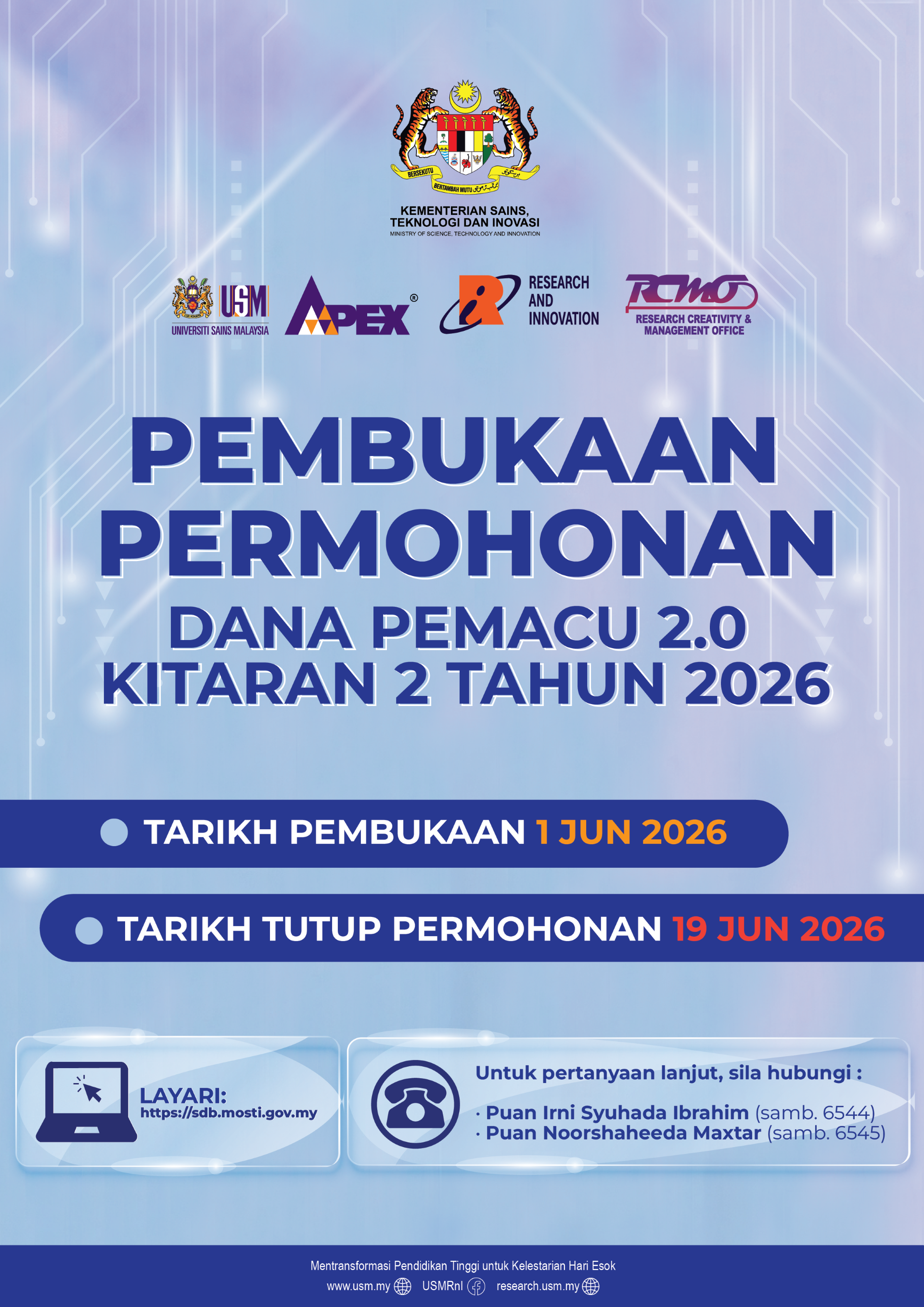 eposter PERMOHONAN DANA PEMACU 2.0 2026 DI BAWAH MOSTI