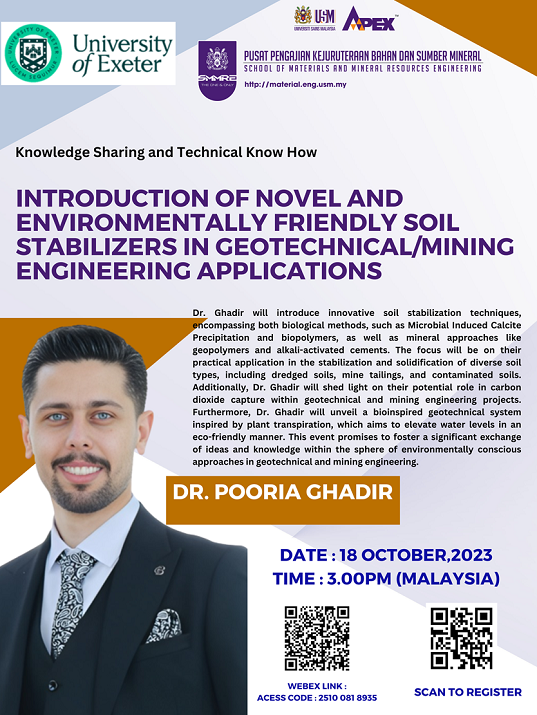 eposter SCIENTIFIC AND TECHNICAL TALK INTRODUCTION OF NOVEL AND ENVIRONMENTALLY FRIENDLY SOIL STABILIZERS IN GEOTECHNICALMINING ENGINEERING APPLICATIONS