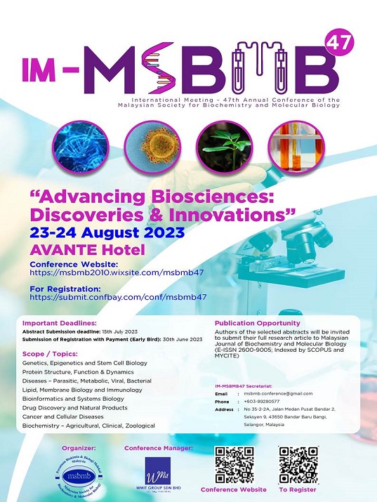 eposter THE INTERNATIONAL MEETING 47th ANNUAL CONFERENCE IM MSBMB47