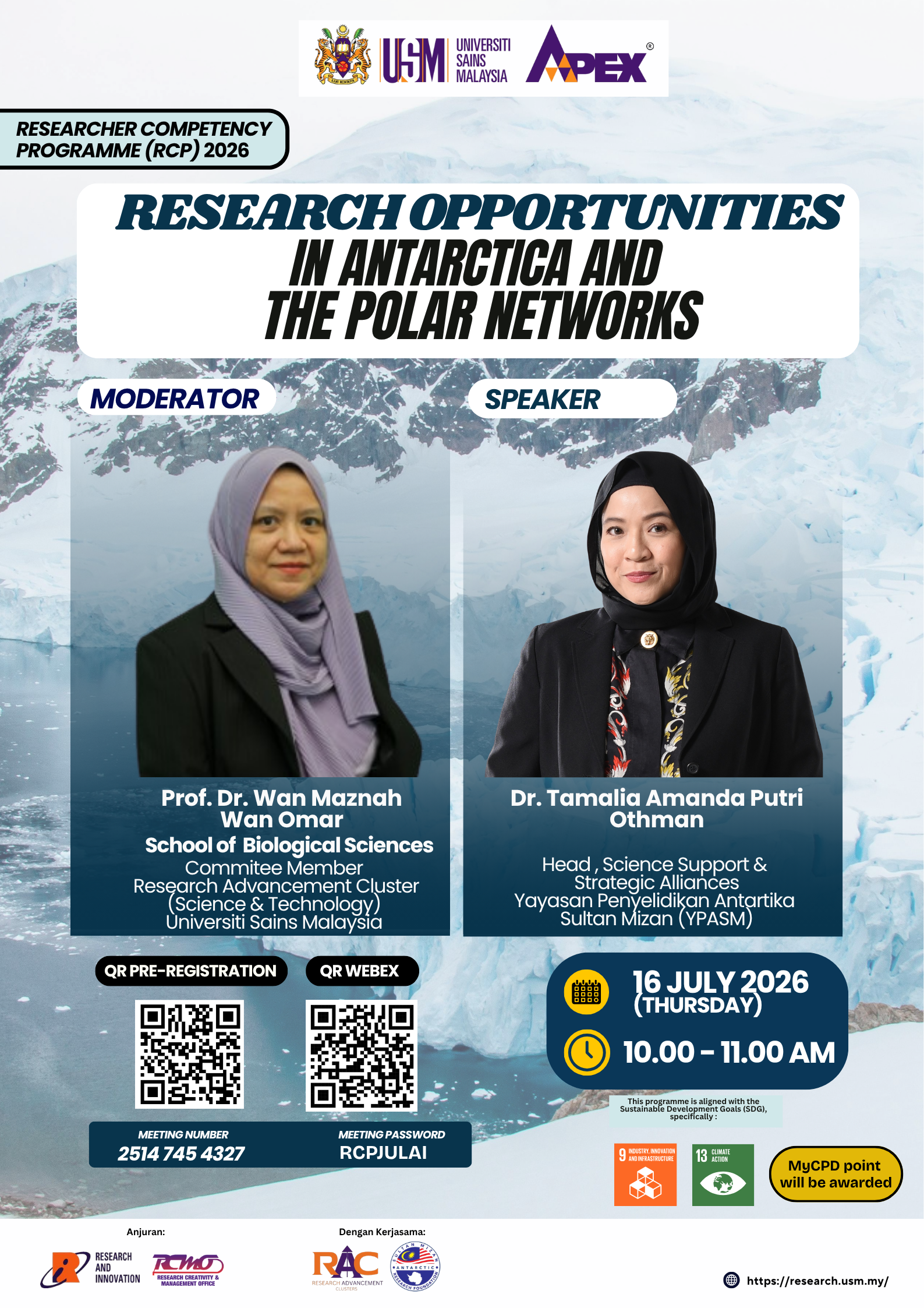 eposter RCP SIRI 6 RESEARCH OPPORTUNITIES IN ANTARCTICA AND THE POLAR NETWORKS