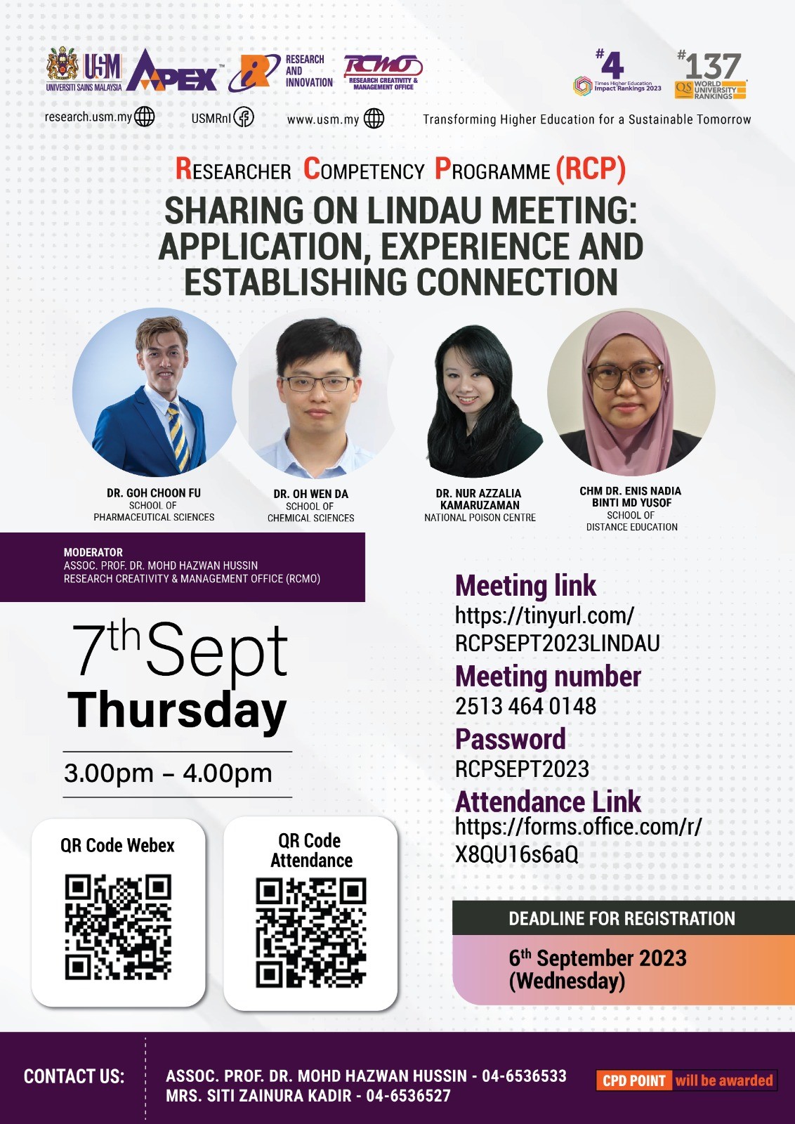eposter RCP SHARING ON LINDAU MEETING APPLICATION EXPERIENCE AND ESTABLISHING CONNECTION