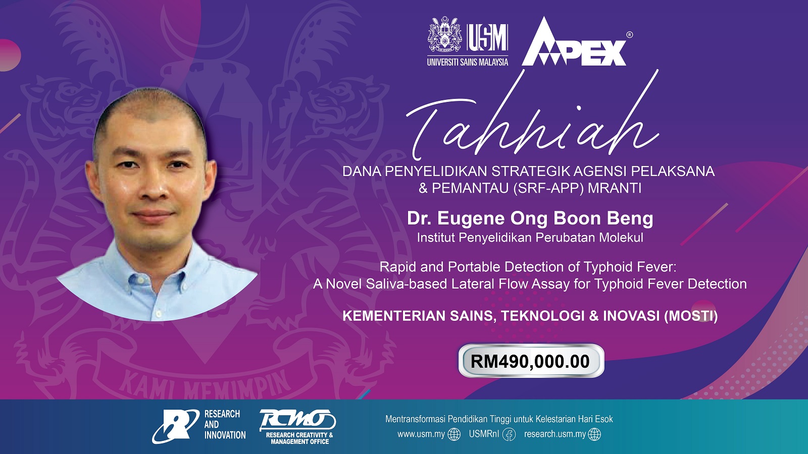 eposter TAHNIAH BAGI DANA PENYELIDIKAN STRATEGIK AGENSI PELAKSANA PEMANTAU SRF APP MRANTI