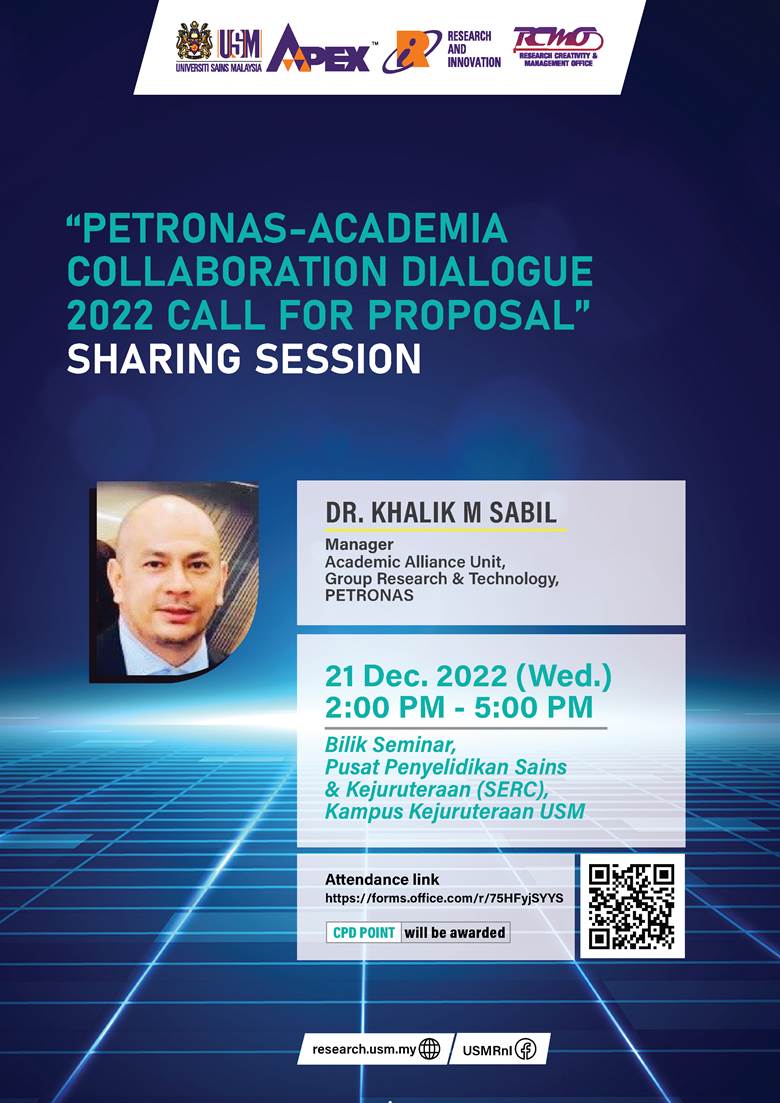 eposter PETRONAS ACADEMIA COLLABORATION DIALOGUE 2022 CALL FOR PROPOSAL SHARING SESSION