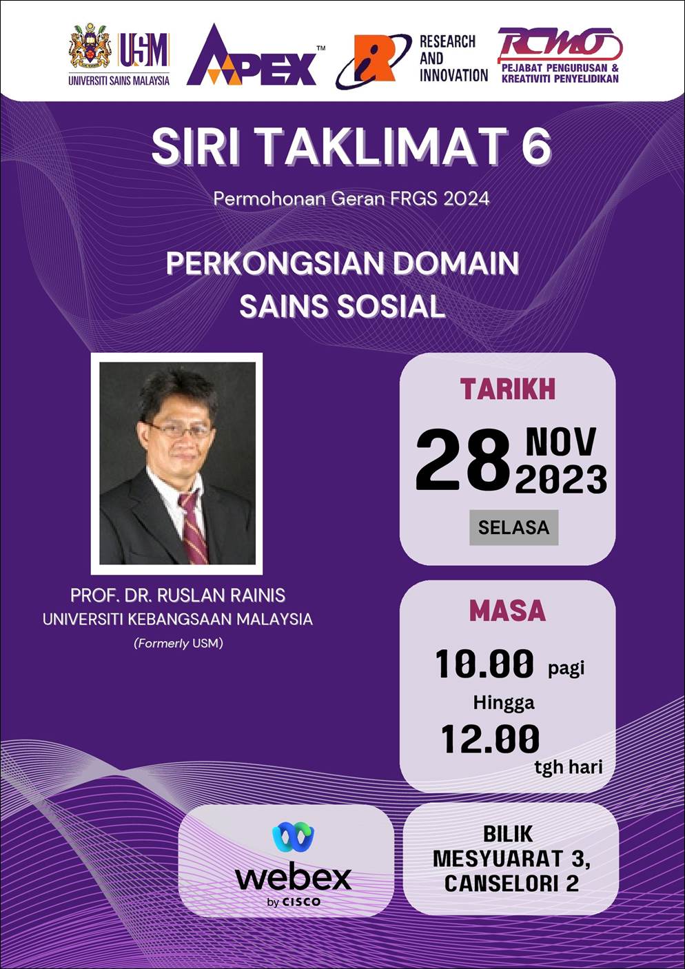 eposter SIRI TAKLIMAT 6 PERKONGSIAN DOMAIN SAINS SOSIAL BAGI PERMOHONAN FRGS 2024