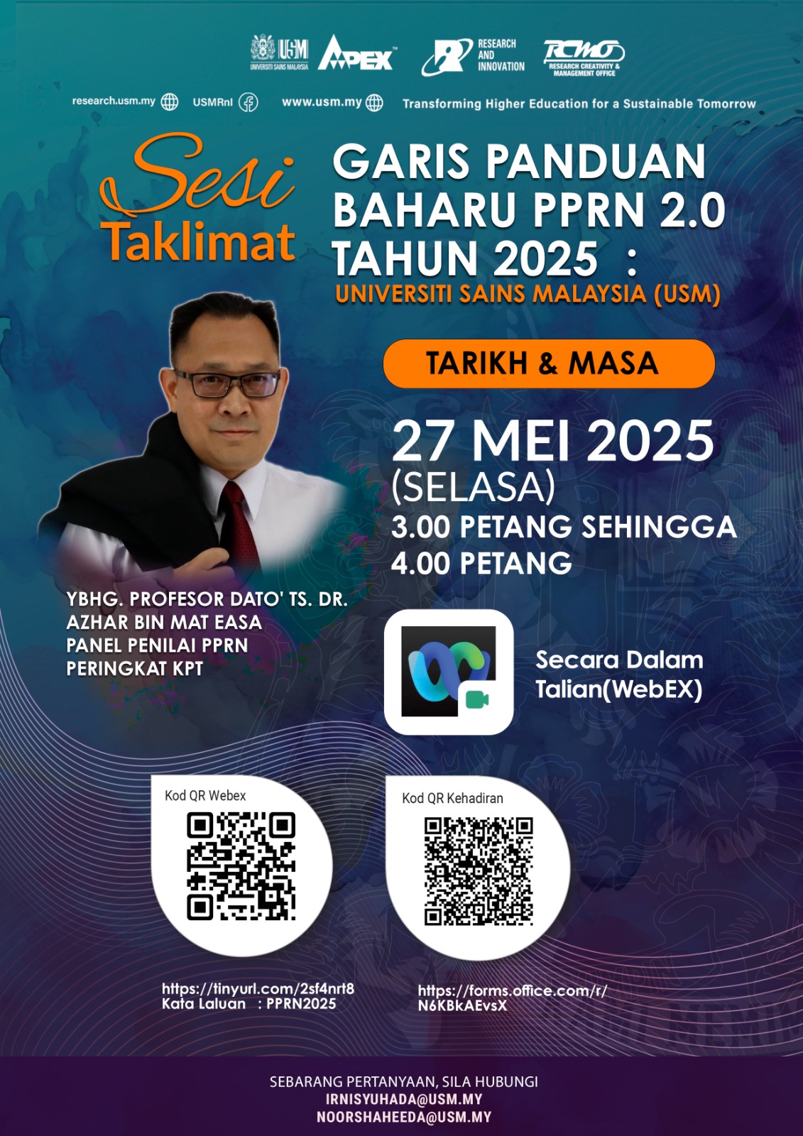 eposter TAKLIMAT GARIS PANDUAN BAHARU PPRN 2.0 TAHUN 2025 USM