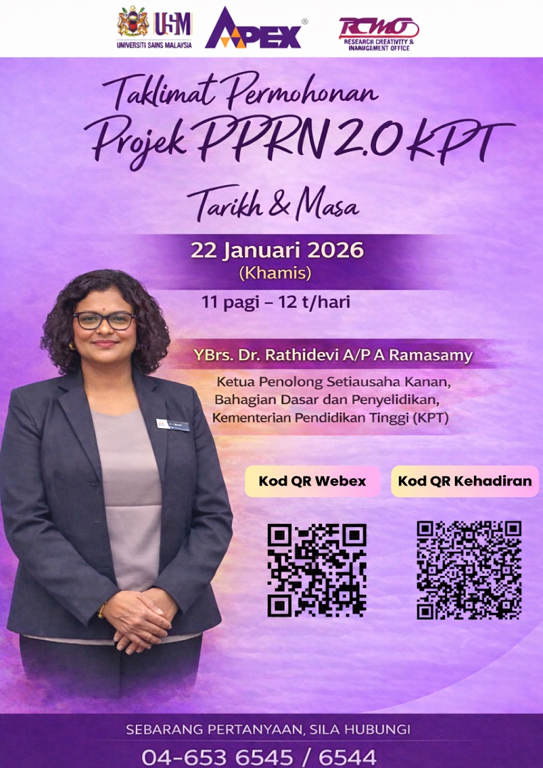 eposter TAKLIMAT PERMOHONAN PROJEK PPRN 2.0 FASA 1 BAGI TAHUN 2026 USM